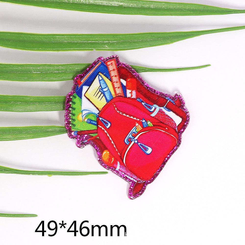 Wholesale 10pcs Loose Powder Cartoon Teacher Stationery Style DIY Accessories FlatBack